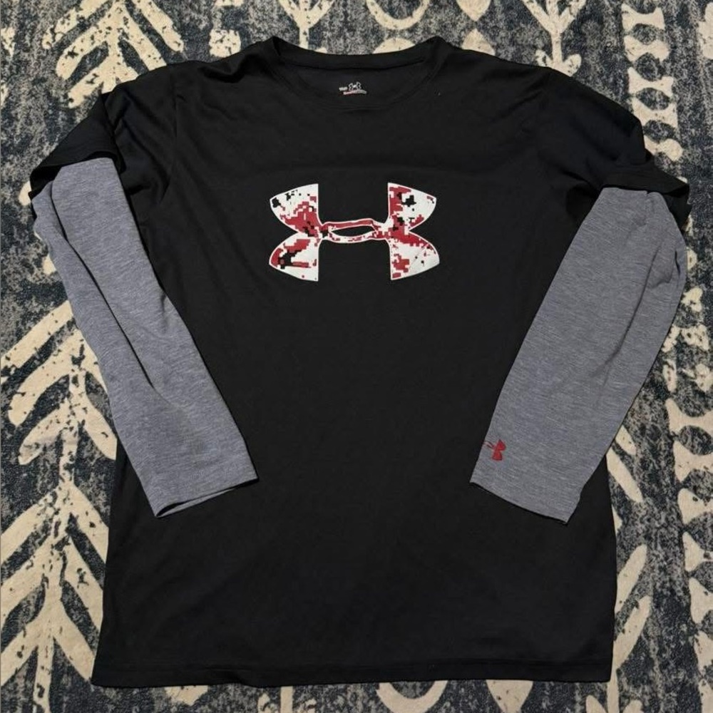 Under Armour Performance Long Sleeve Tee Black Gray